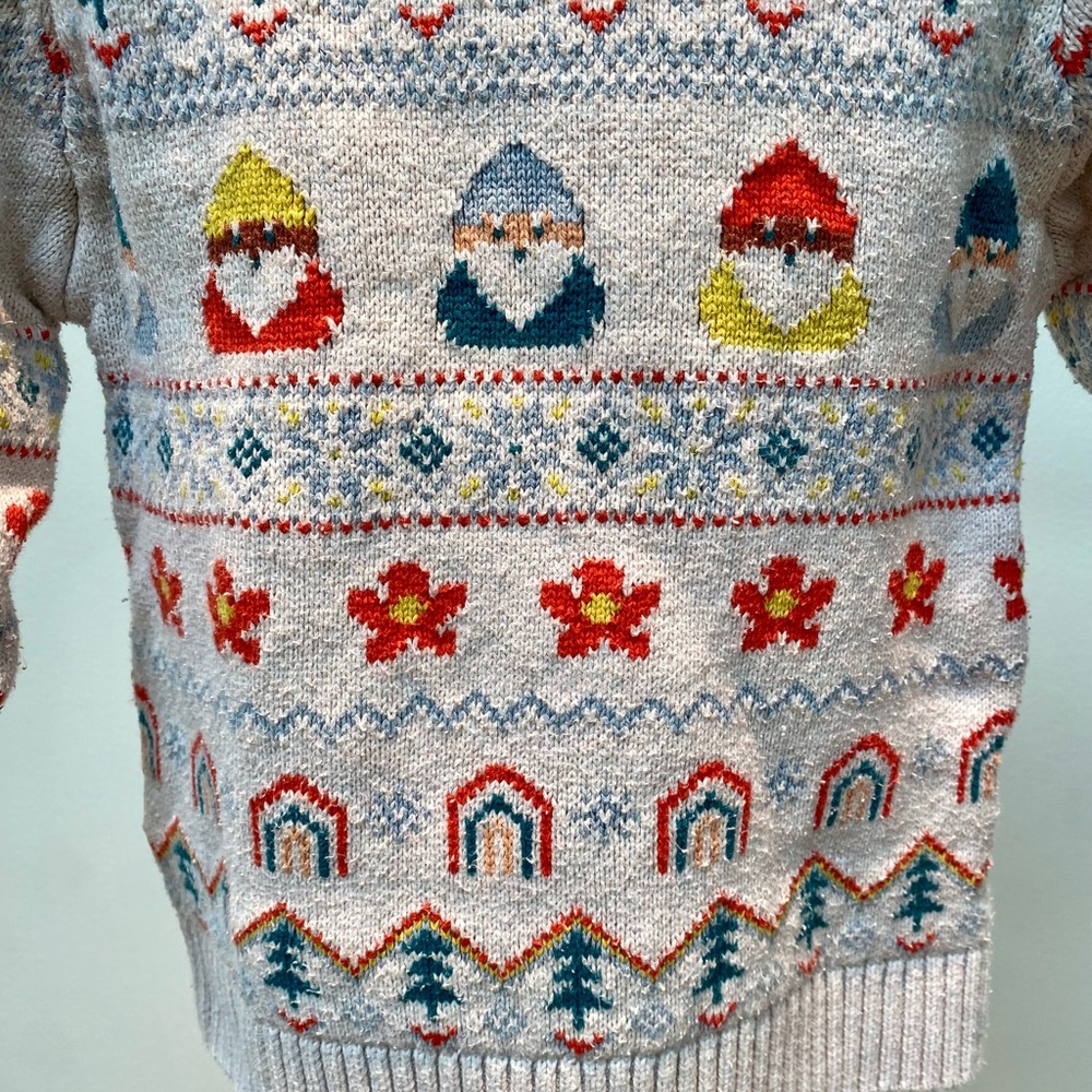 Hanna Andersson Gnome Patterned Sweater - Cream, Red, Blue, Yellow - Picture 4 of 13
